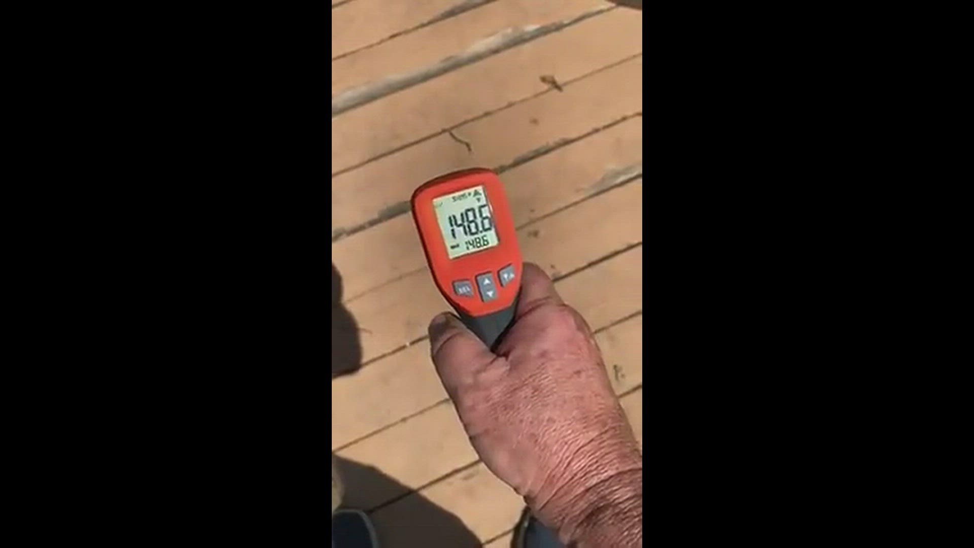 Todd Ervin shared a video on Thursday, July 27, 2023, to show how hot the temperature was on his deck in Logansport, Indiana.
Credit: Todd Ervin