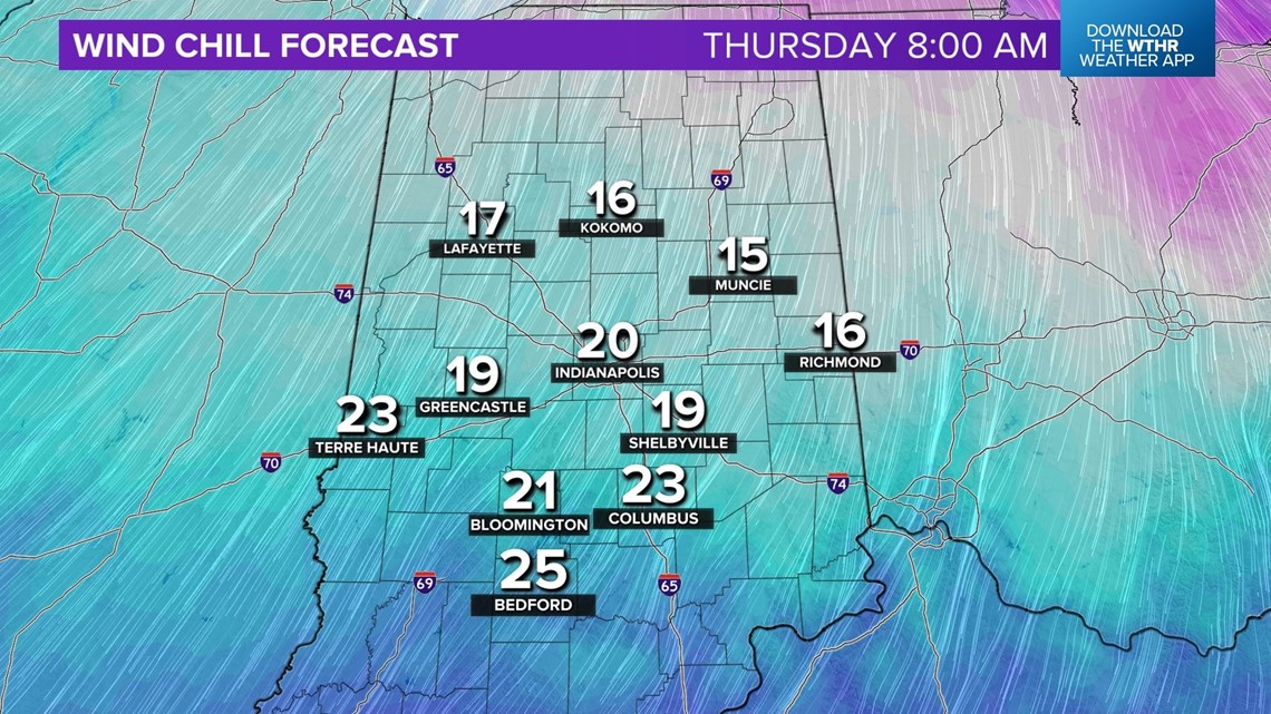 Temperatures will tumble over next 24 hours in central Indiana
