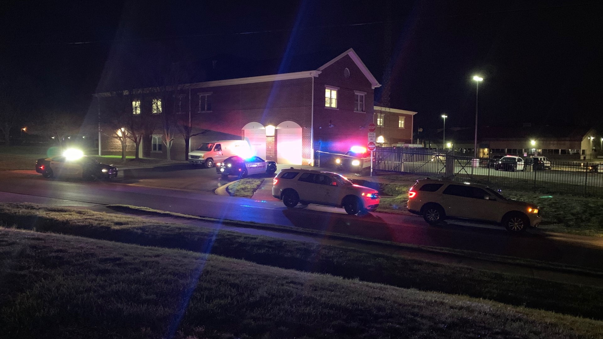 The shooting occurred outside the Greenwood Police Department.