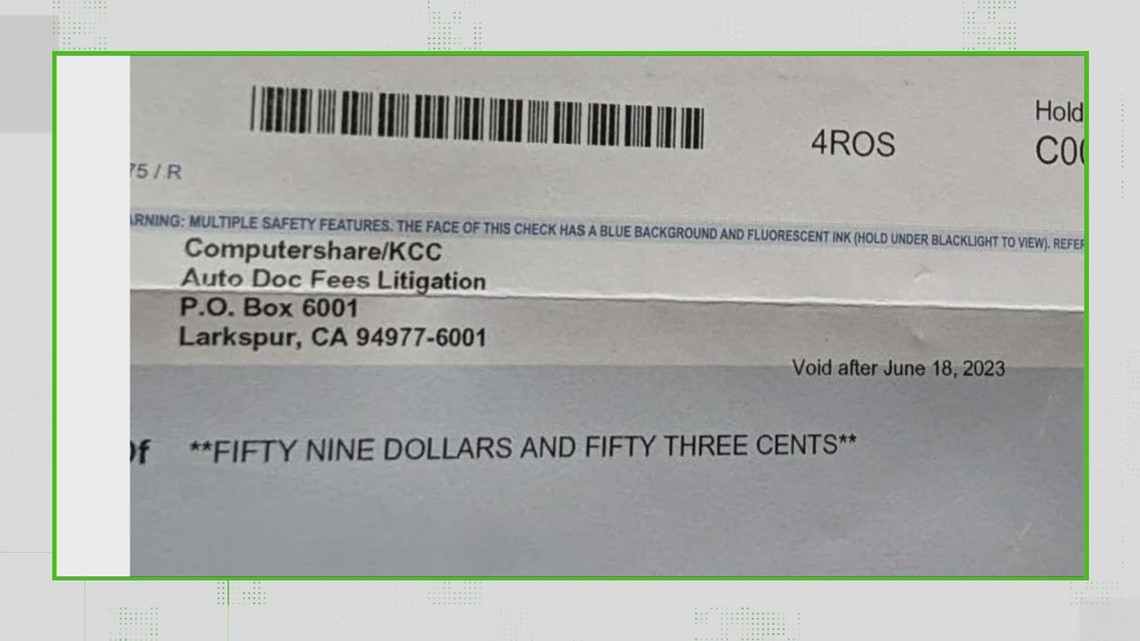 Are auto dealer document fee lawsuit settlement checks real?