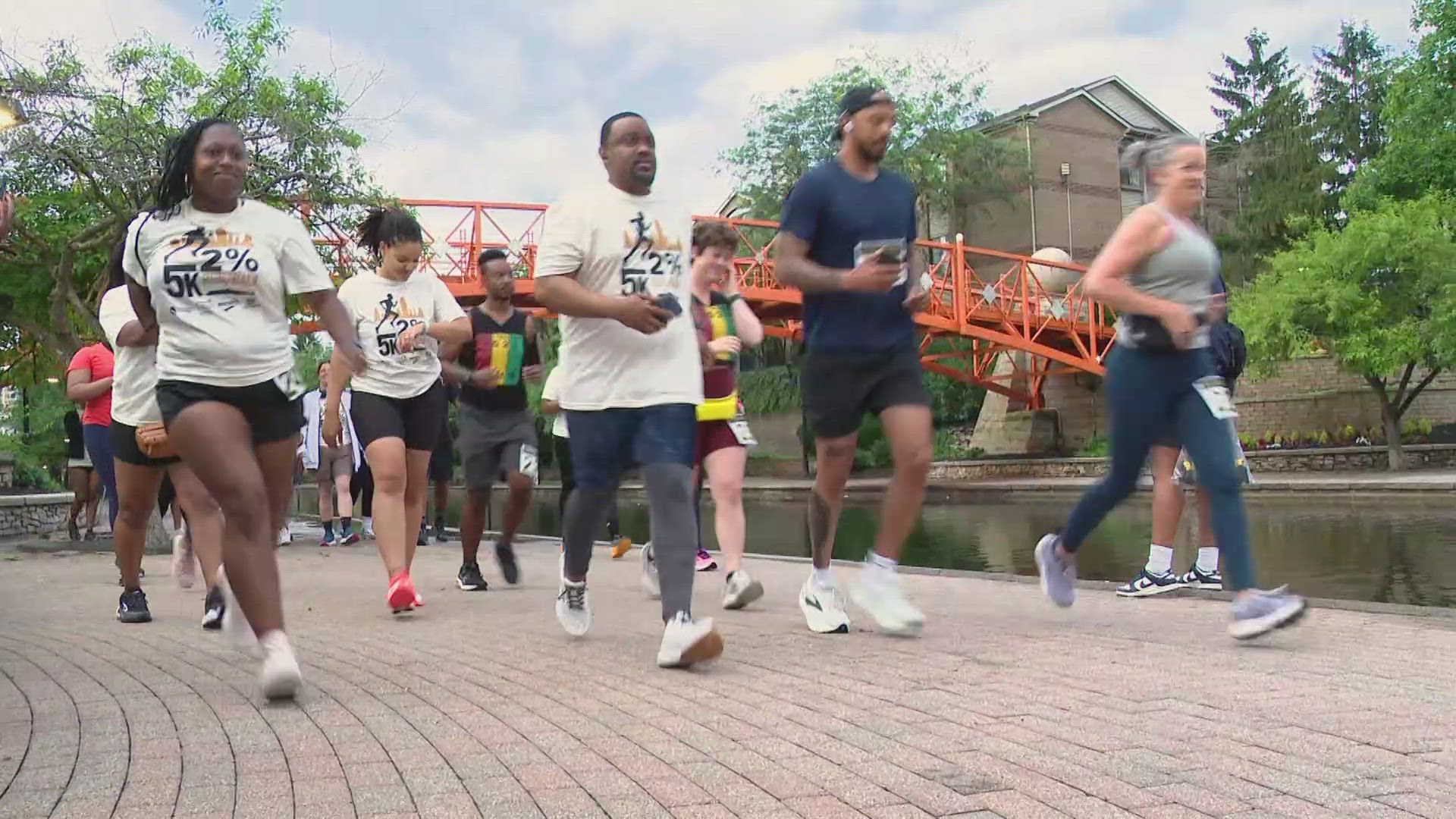 On Thursday, there was a 5K along the downtown Indianapolis canal hosted by the group "Two Percent."