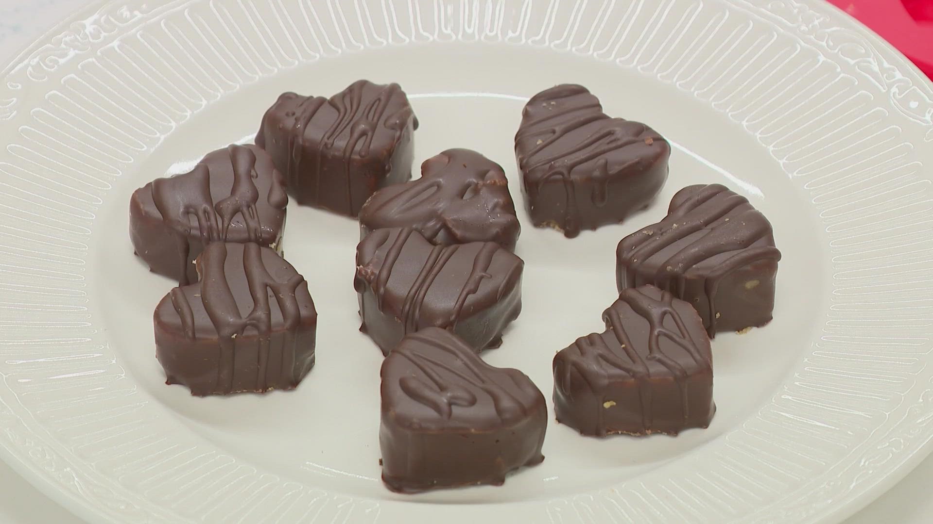 Emily Cline walks you through the recipe for Valentine's Day chocolate hearts.