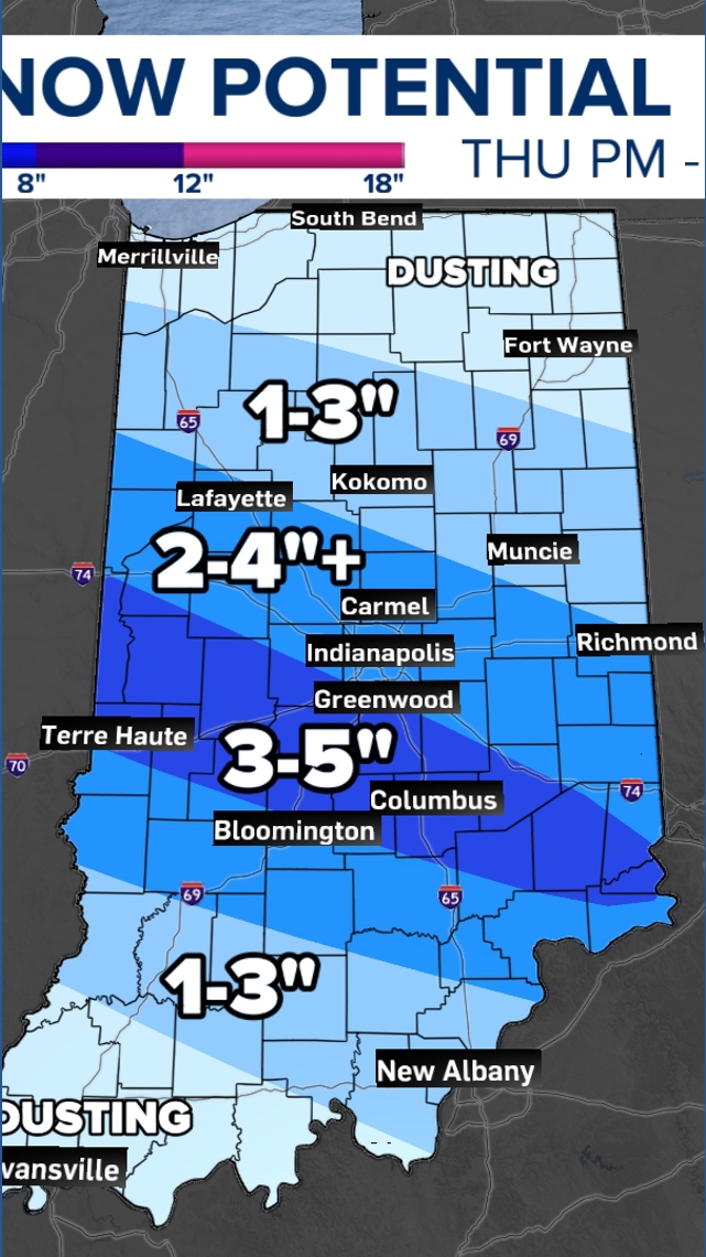 Widespread snow to blanket central Indiana with 2–5 inches tonight ...