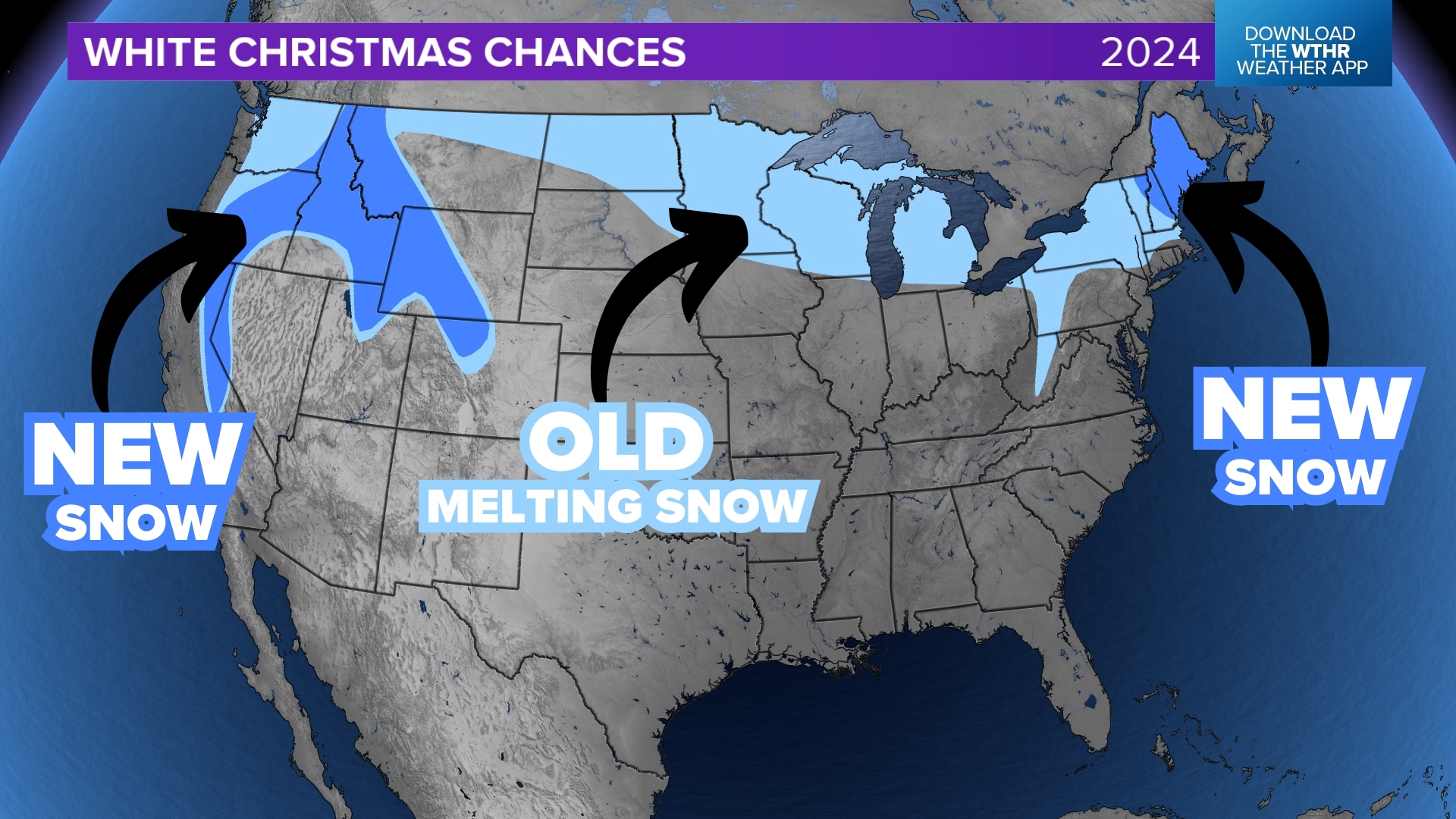 Who is getting a white Christmas this year 2024, and who will stay