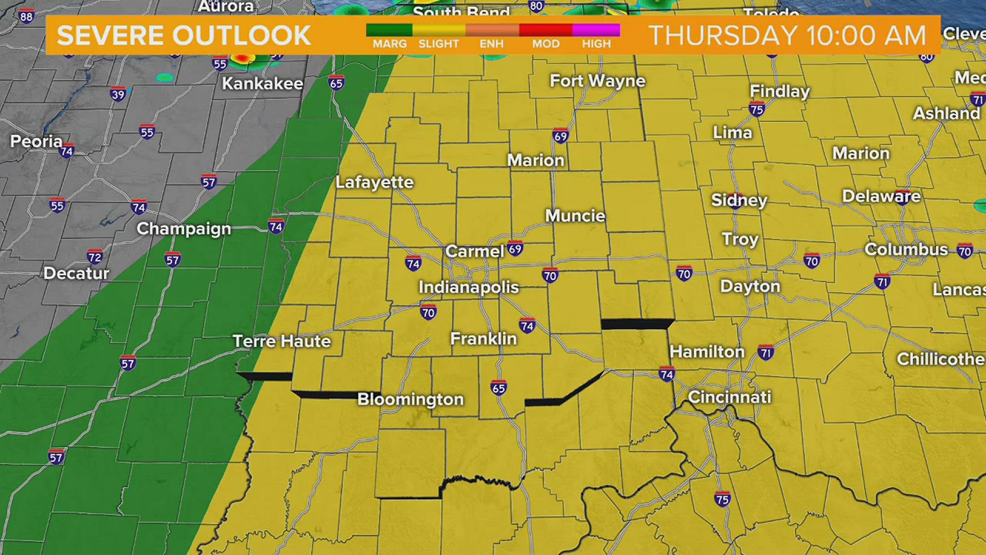 Strong to severe storms possible this afternoon.