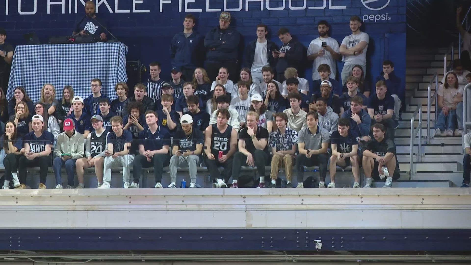 Butler assigned spectators colors based on their seats to create a checkered flag in the stands