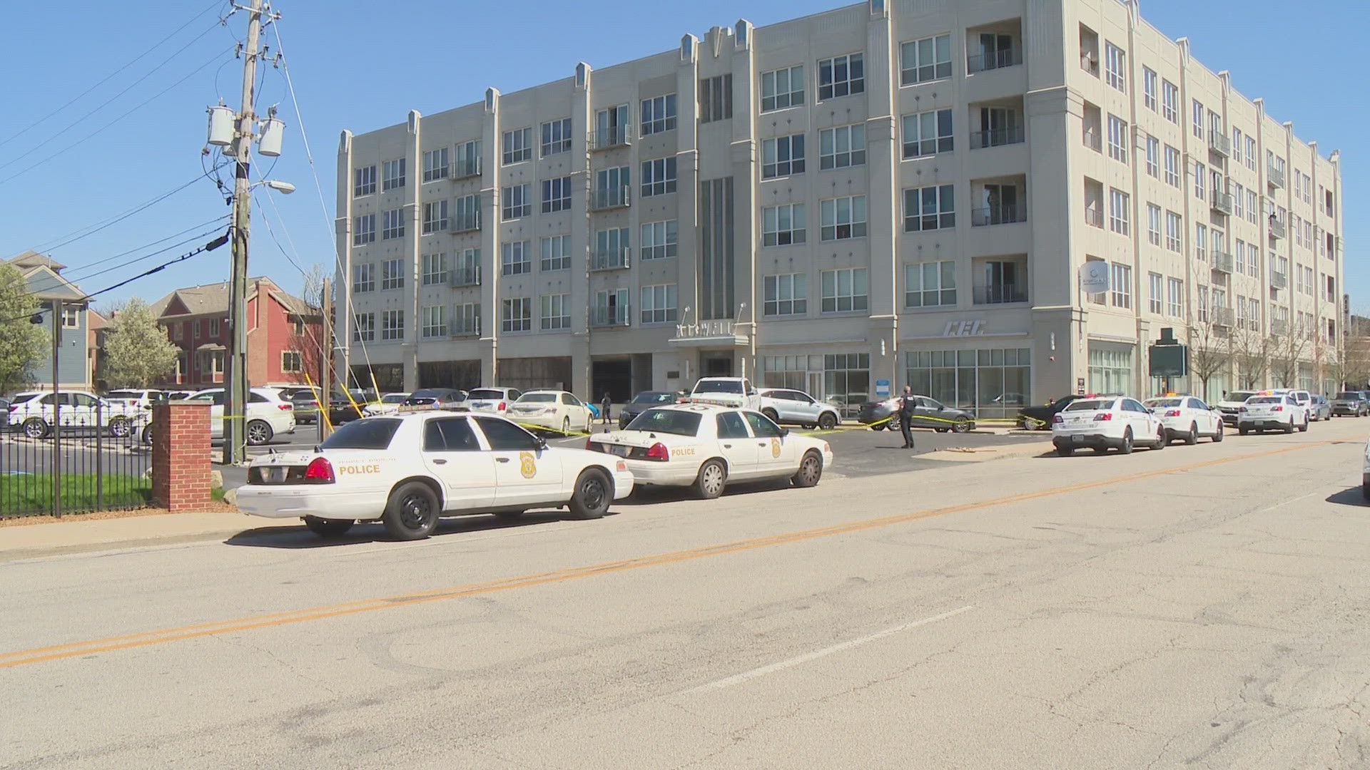 It happened around 1 p.m. near Ohio and East Streets in Indianapolis.