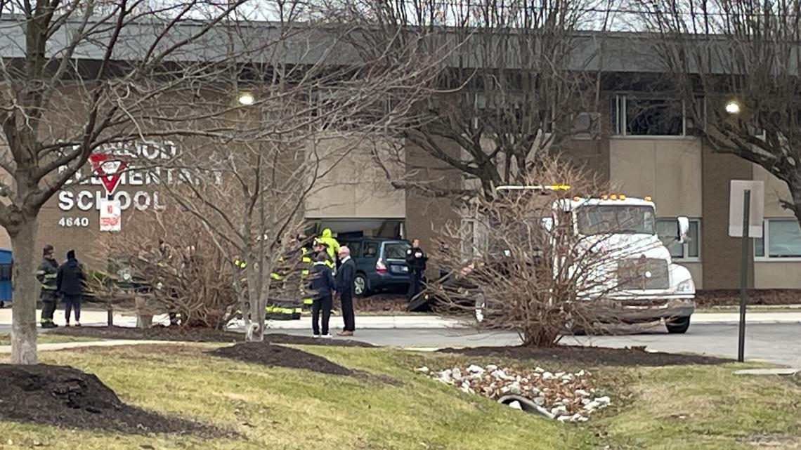 Child taken to hospital after car crashes into school on Indy's southwest side