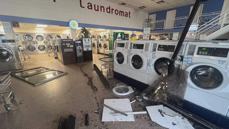 ‘Insult on top of injury’ | 2 people captured on video driving through west Indy laundromat in ATM smash-and-grab