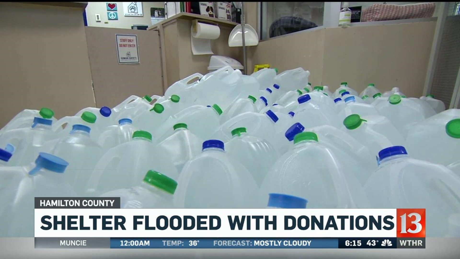 Shelter flooded with donations