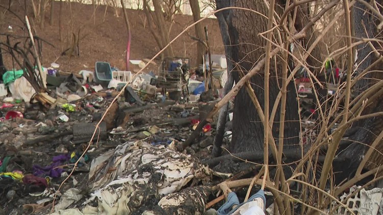 Fire destroys camp used by homeless in Bloomington