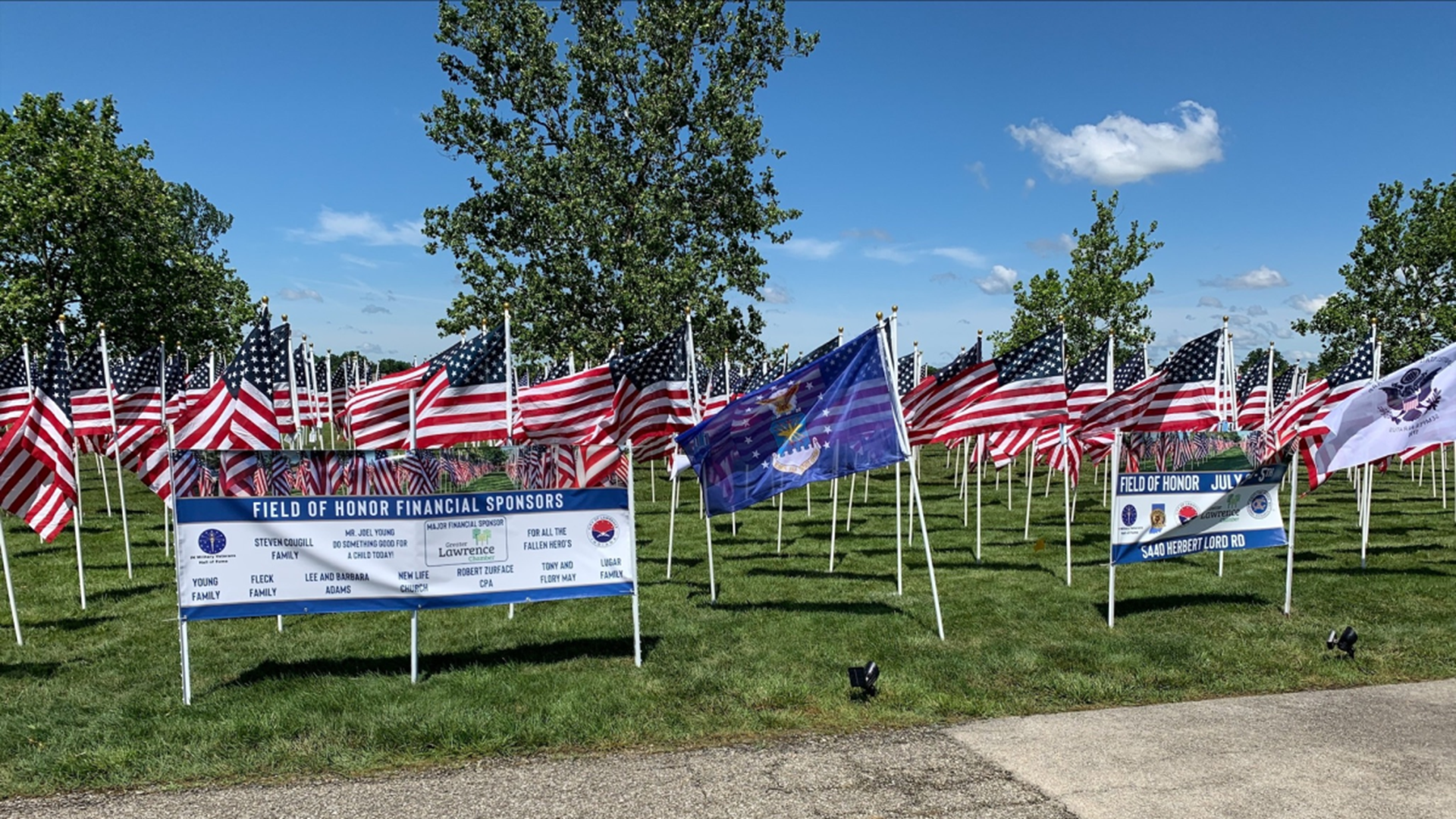 500 flags are on display in the Field of Honor in Lawrence for Fourth of July weekend.