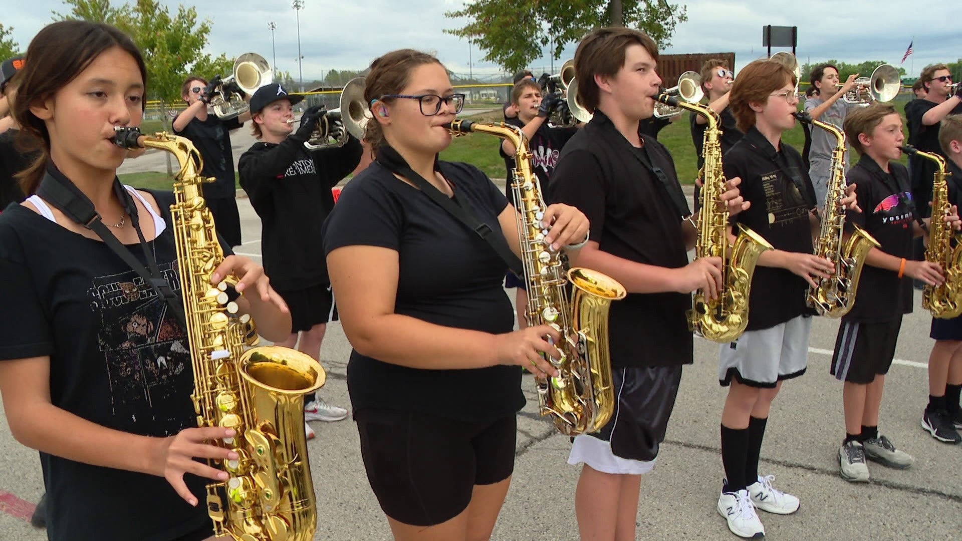 Fishers High School band performs as part of Operation Football's Band of the Week.
