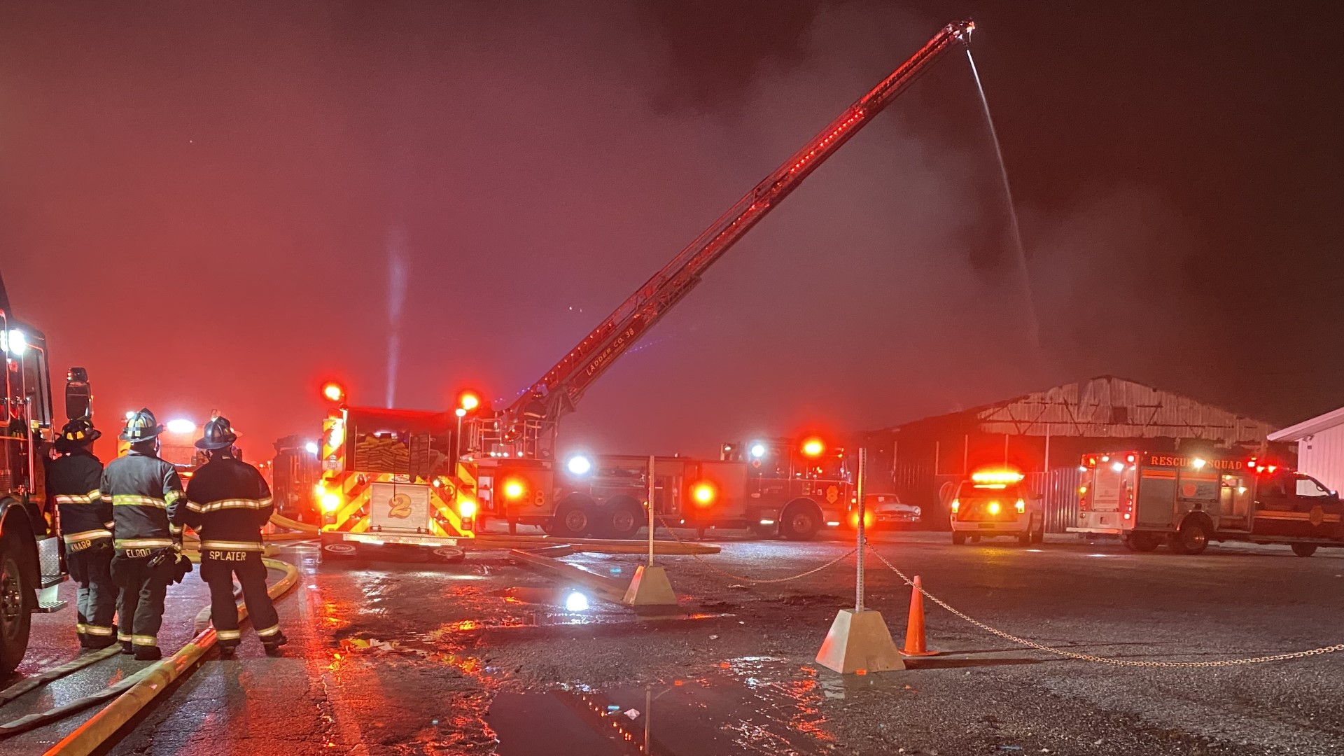 The fire was reported around 3 a.m. Thursday near the intersection of West 52nd Street and Georgetown Road.