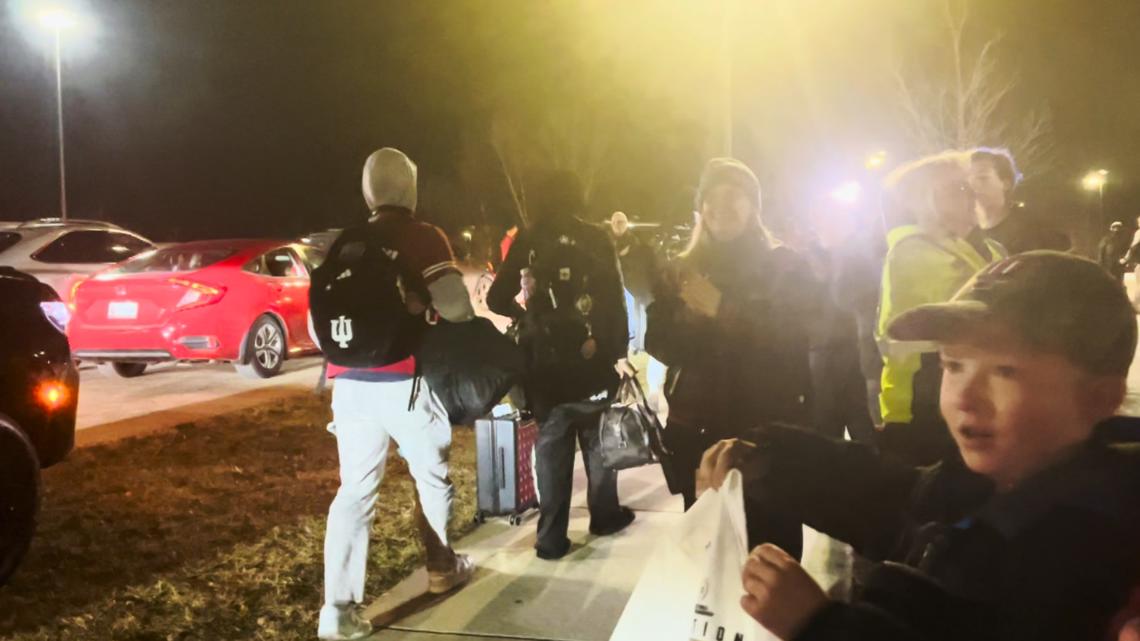 Indiana football team returns to Bloomington after national championship win
