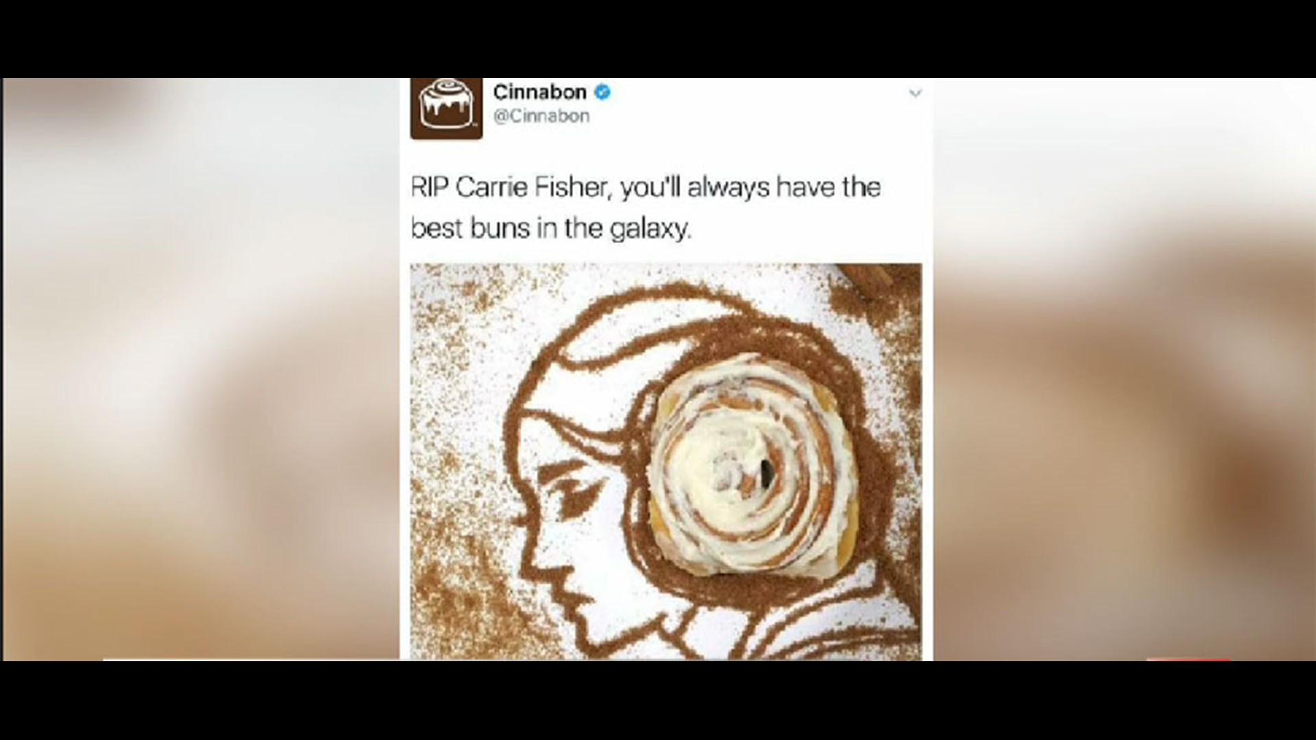 Cinnabon apologizes for Carrie Fisher tribute tweet