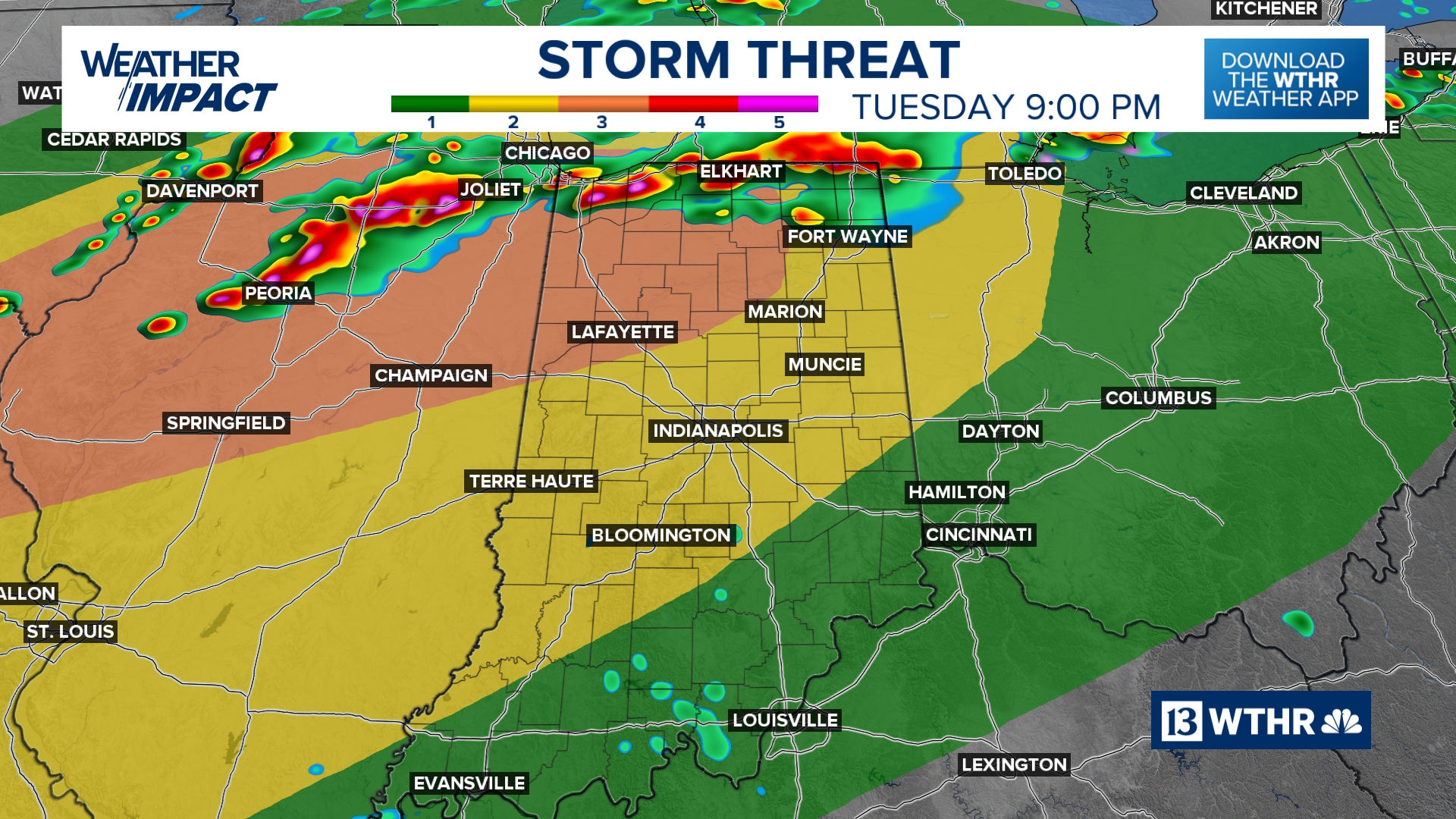 Weather Impact Alert | Severe storm threat Tuesday night into Wednesday ...