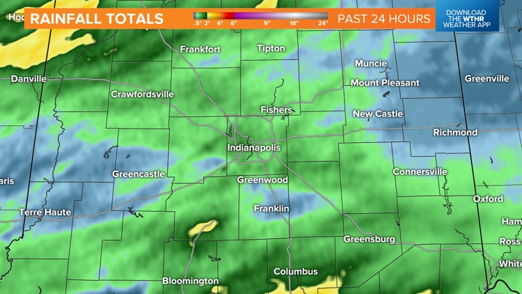 How much did Indiana pick up from rain and storms last night? | wthr.com