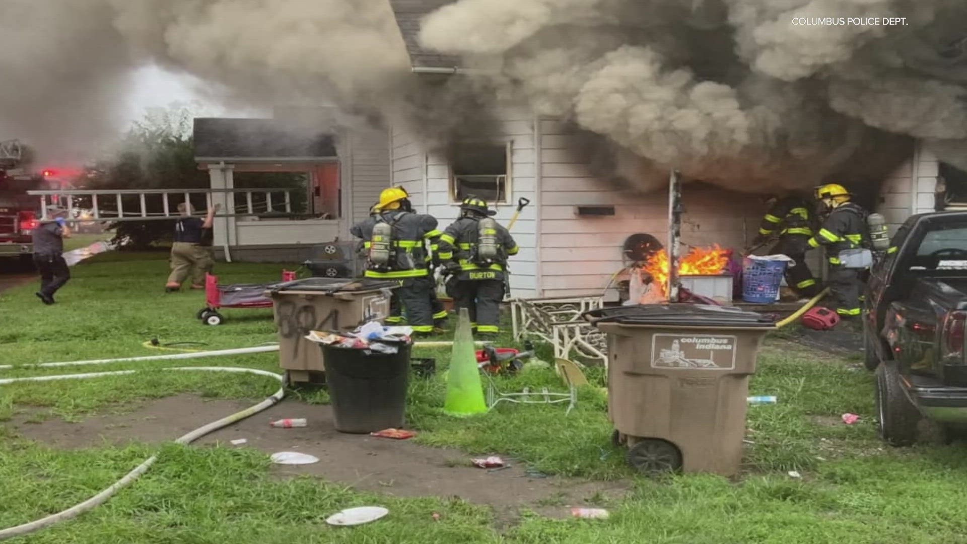 This fire, near 9th and California, completely destroyed this home and took firefighters about 4 hours to get under control. Thankfully, no one was hurt.