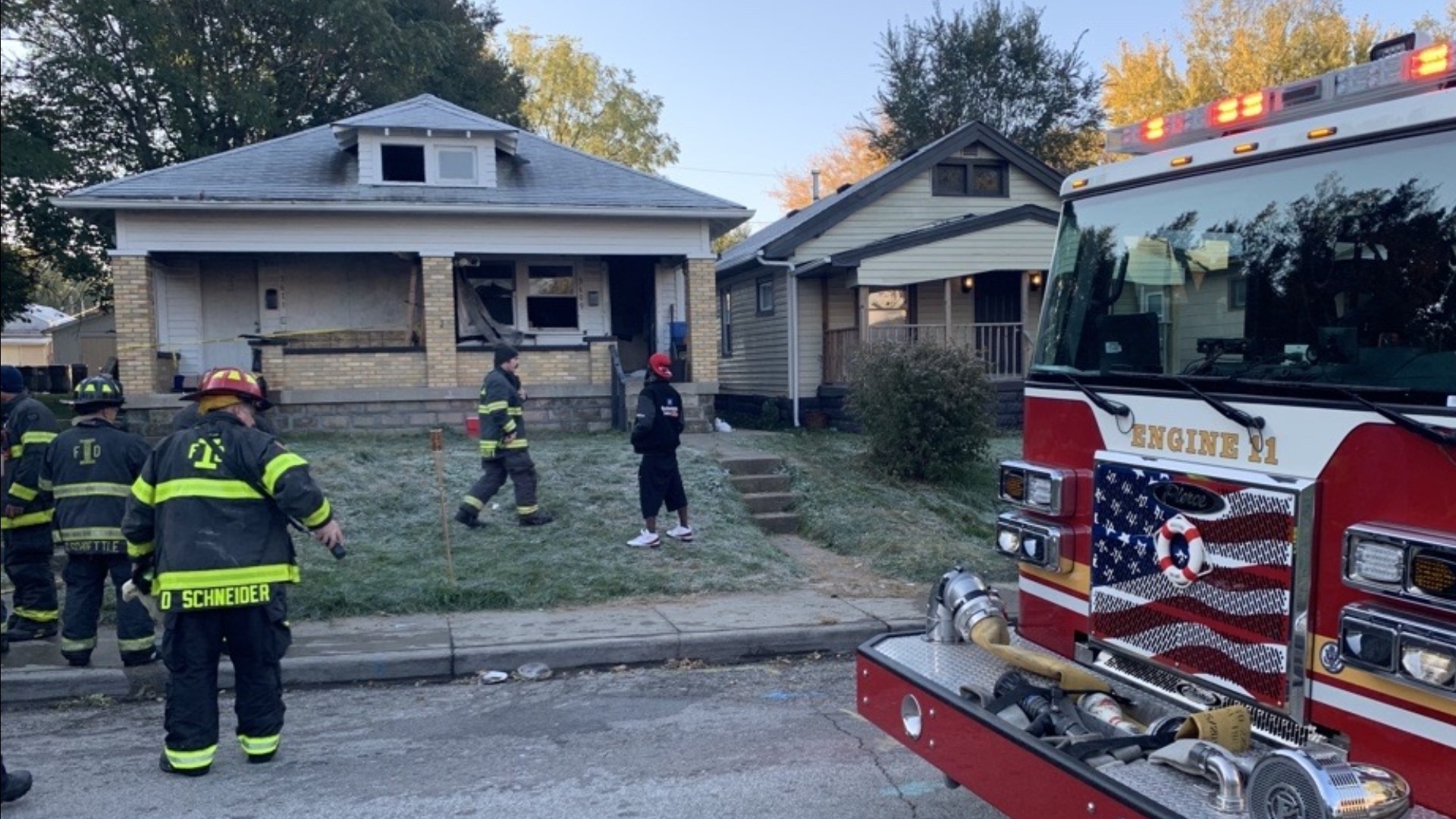 Firefighters discovered a body inside a burning house on East Vermont Street Friday morning. Police are investigating the discovery as a possible homicide.