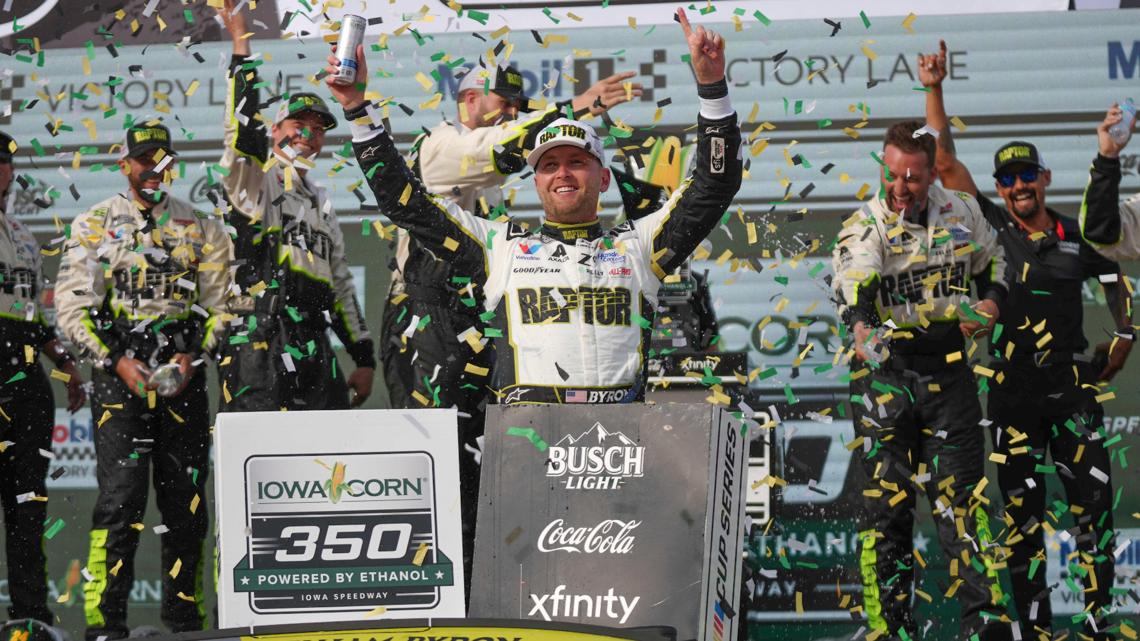 William Byron saves enough fuel to win NASCAR Cup race at Iowa Speedway