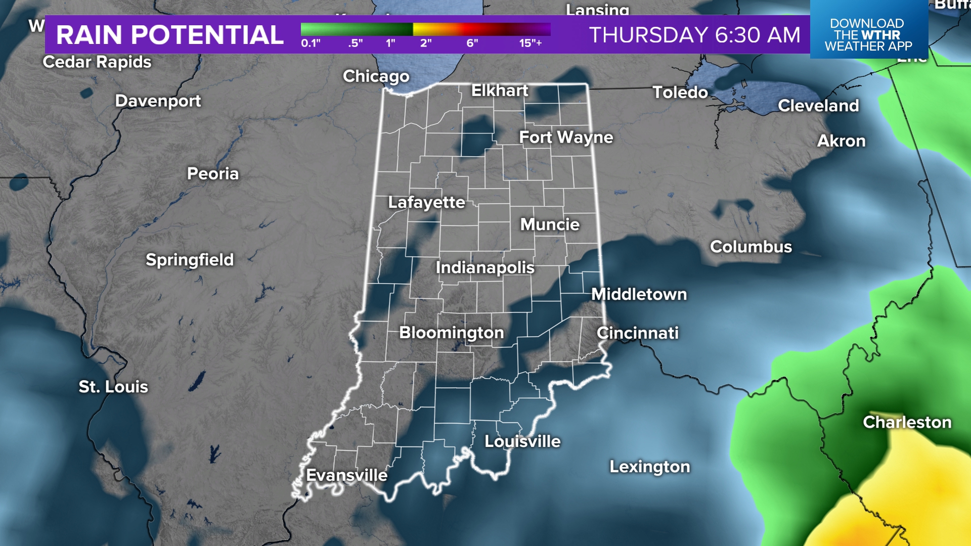 Developing tropical system could sneak a shower into Indiana
