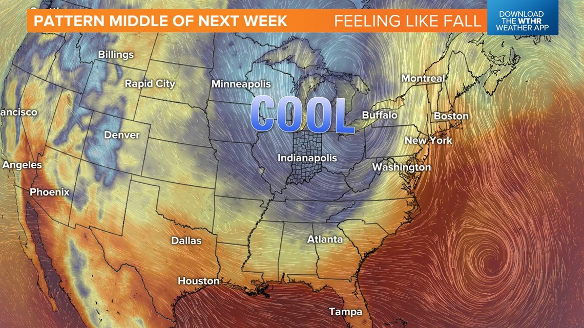 Coolest air since May forecast for next week WTHR Weather Blog 9/9