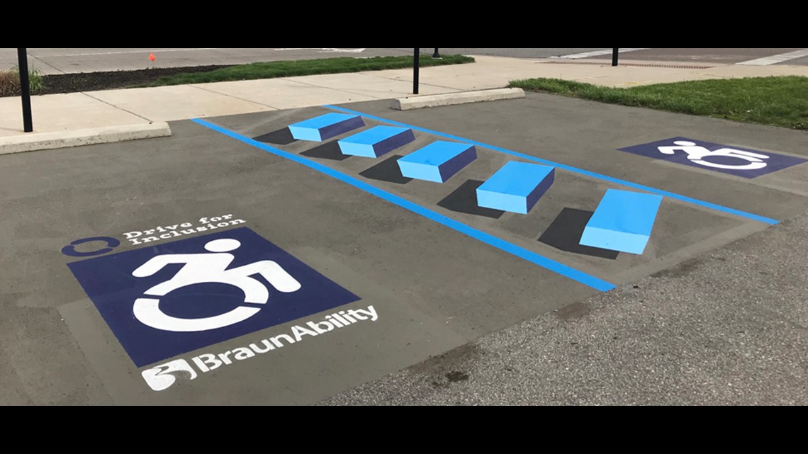 Speedway's first 3D parking space draws attention to 'no parking' zones