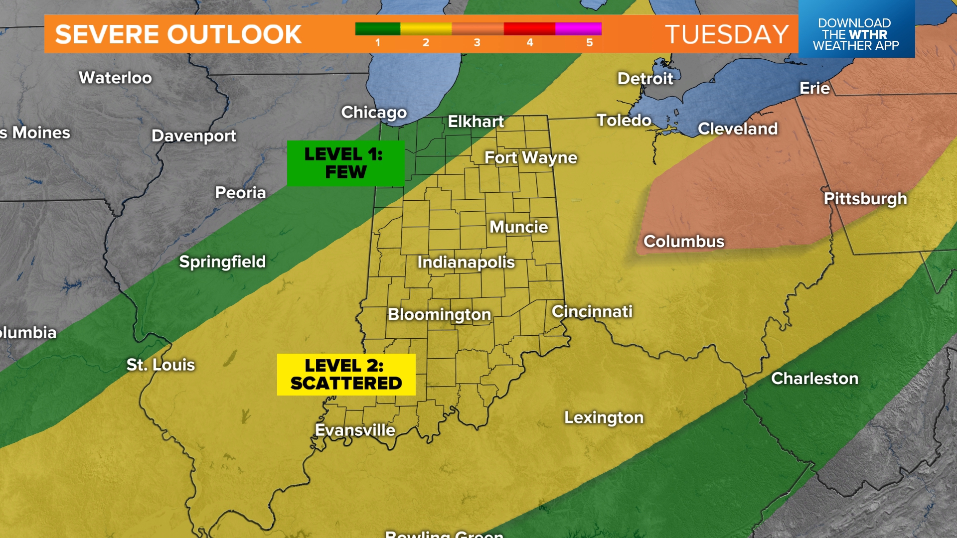 Weather Impact Alert: Most of Indiana under Level 2 threat for Tuesday ...