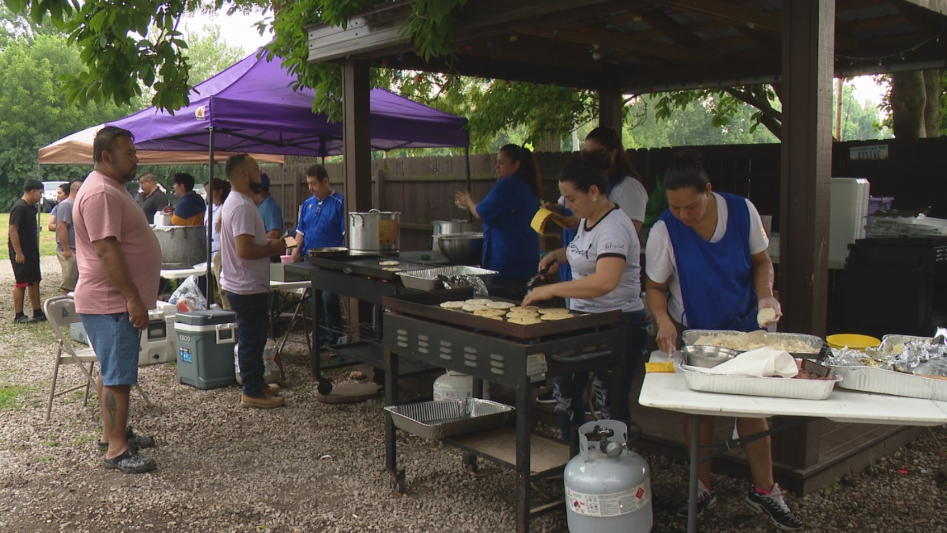 Loved ones and volunteers made Salvadorean tamales and pupusas in honor of Pedro and Rosa Pineda, a married couple killed in the Greenwood Park Mall shooting.