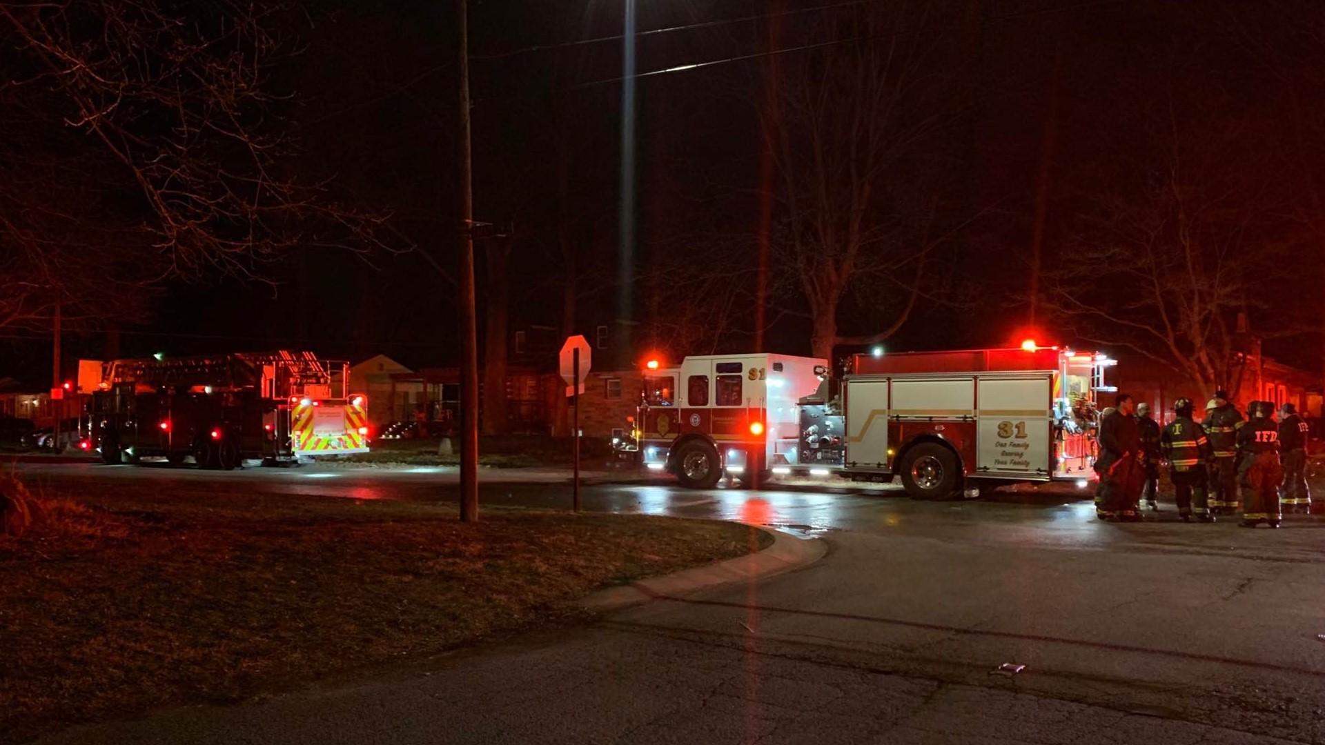 Crews were called to the home in the 5700 block of Crestview Avenue, southeast of Kessler Boulevard East Drive and North College Avenue, around 1:30 a.m.