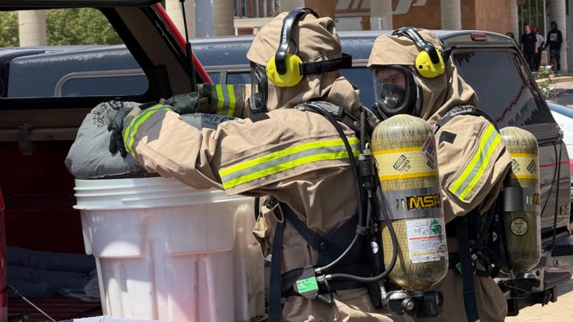 Early-1900s chemical hazard device removed from downtown Muncie by Delaware County Hazmat Team