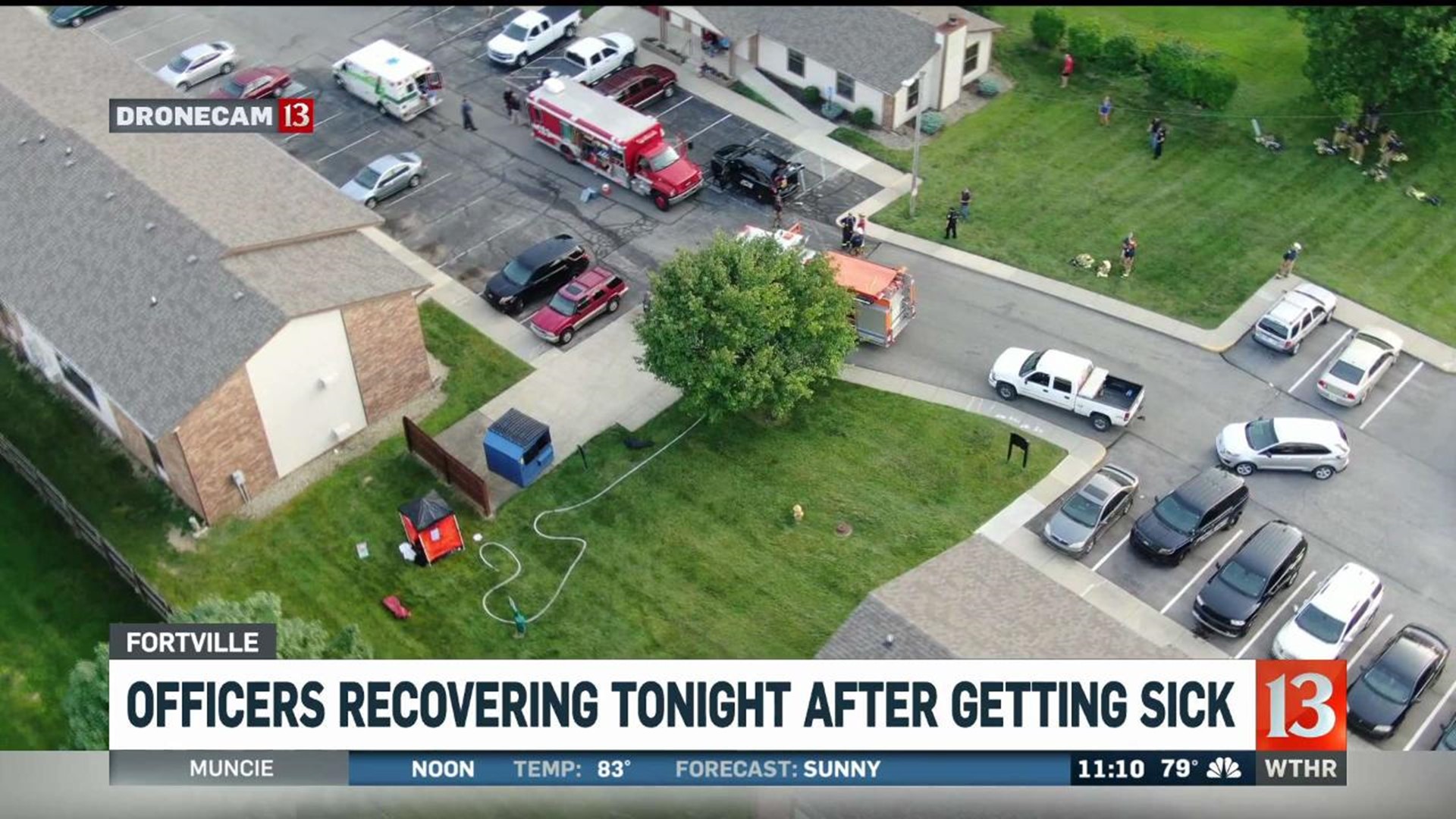 Fortville officers hospitalized after being sickened by 'strong odor
