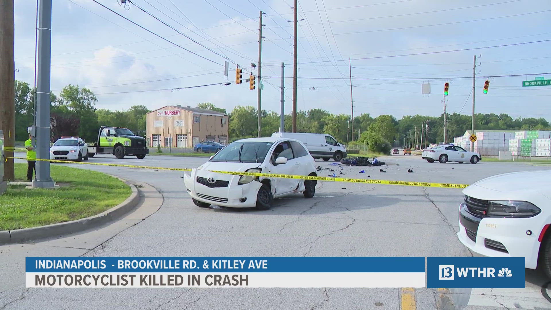 The crash happened around 6:30 a.m. Tuesday morning on Brookville Road, near South Kitley Avenue.