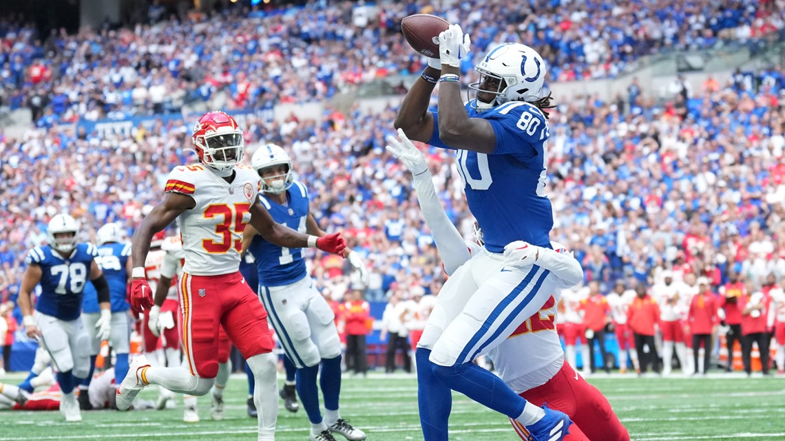 WATCH: Colts' Jelani Woods catches first NFL TD vs. Chiefs