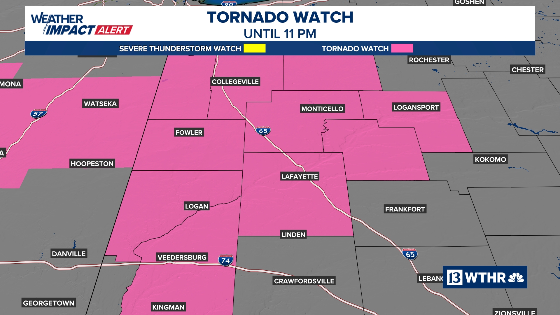 Wthr R Tornado watch issued for northwest Indiana until 11 p.m. | 13Weather ...