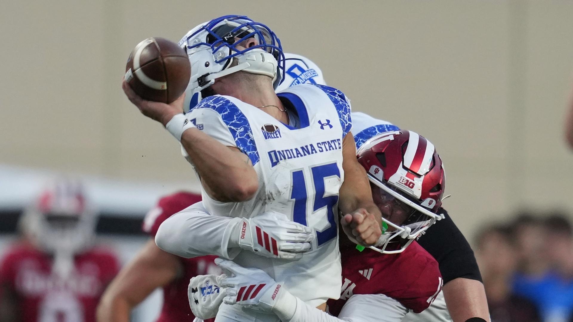 Indiana Defensive Line Hoosiers rout Indiana State, 73-0 | wthr.com