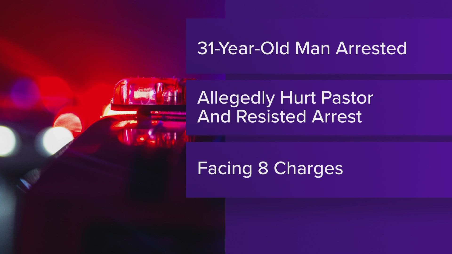 Police in Danville arrested a 31-year-old man suspected of assaulting a pastor.