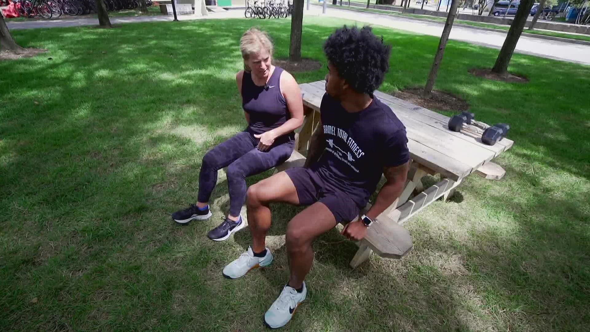 Fitness expert Ron Allen says there's opportunities to work out wherever you are, including at a picnic bench.