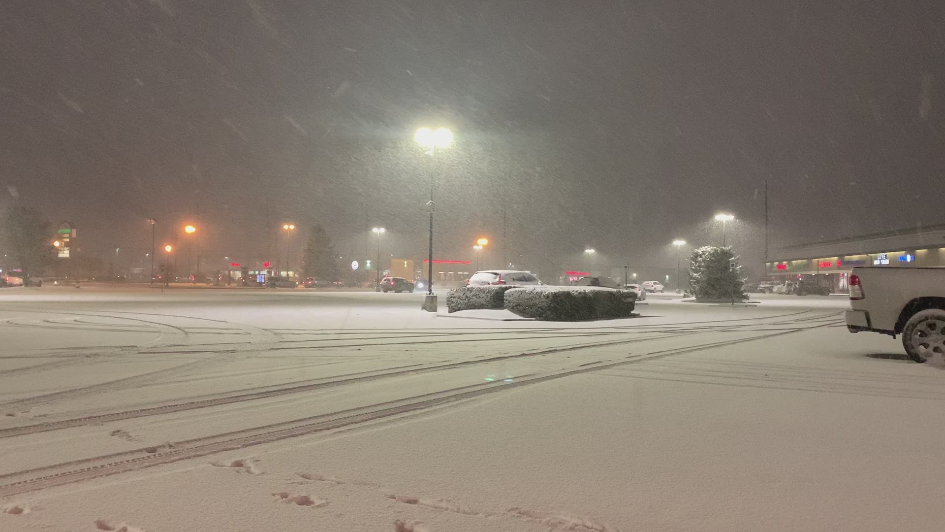 13News' Karen Campbell sent in a video showing what the snowfall looks like in Avon.
