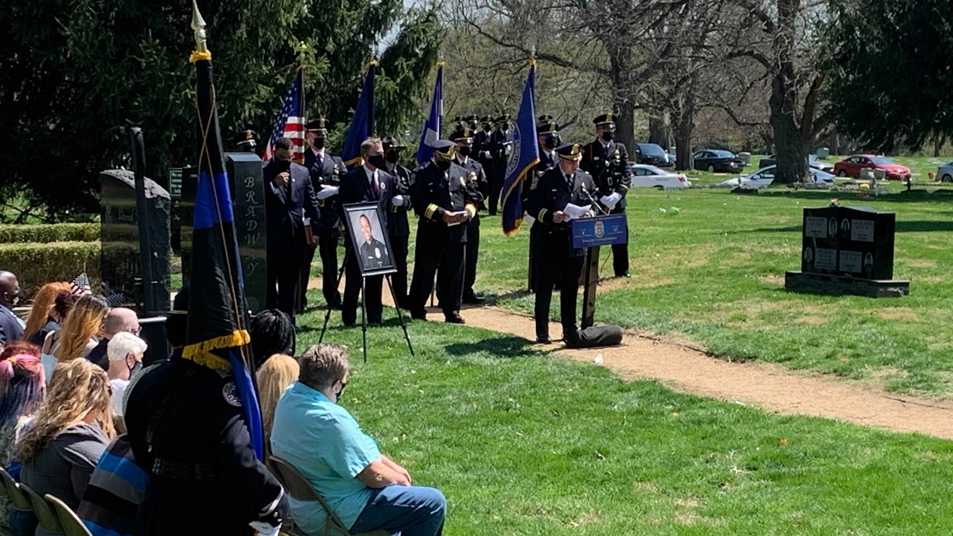 IMPD officers commemorated the one-year anniversary of the line of duty death of Breann Leath with a ceremonial roll call at her gravesite.