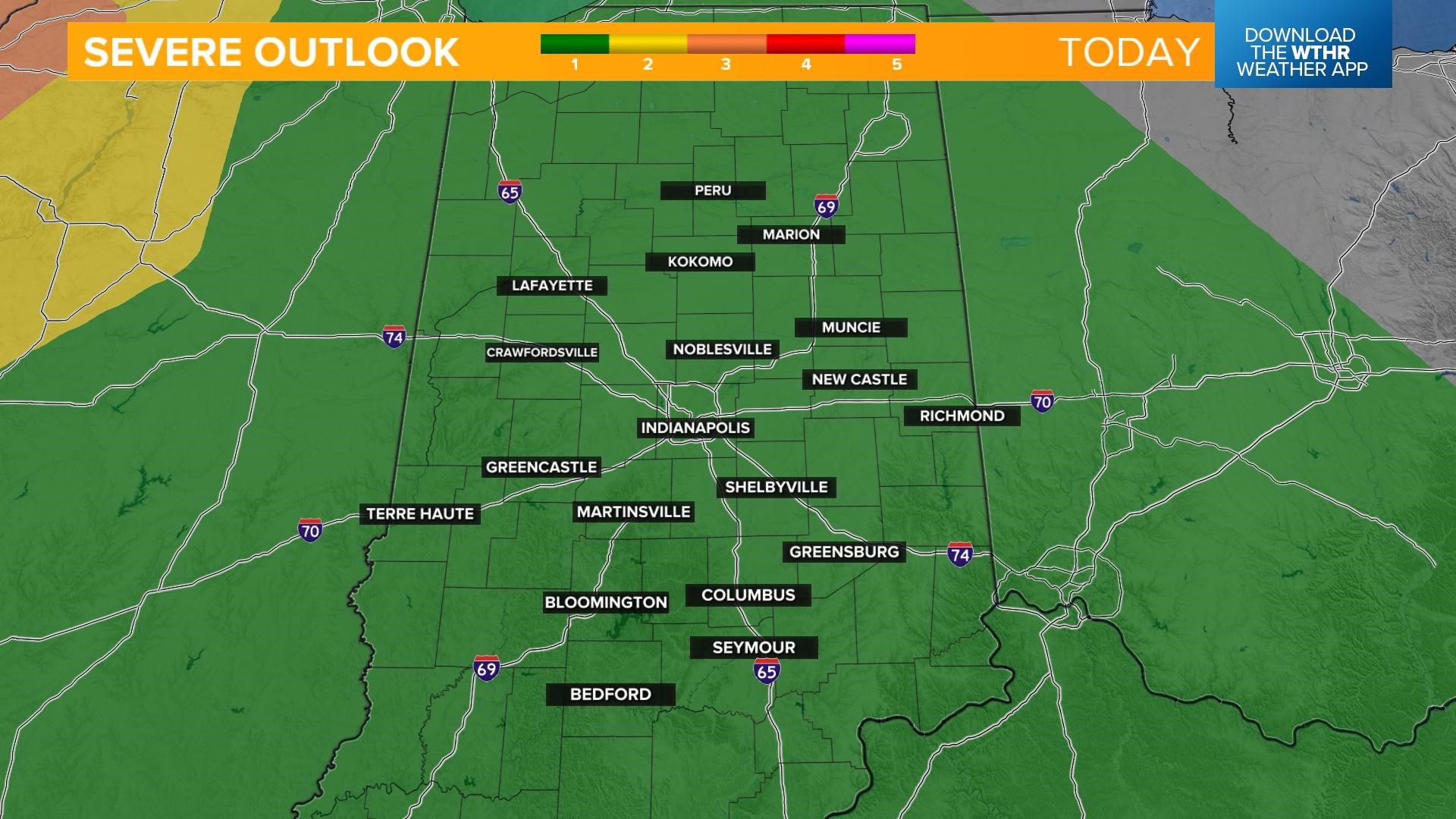 Stormy central Indiana weather through Monday night