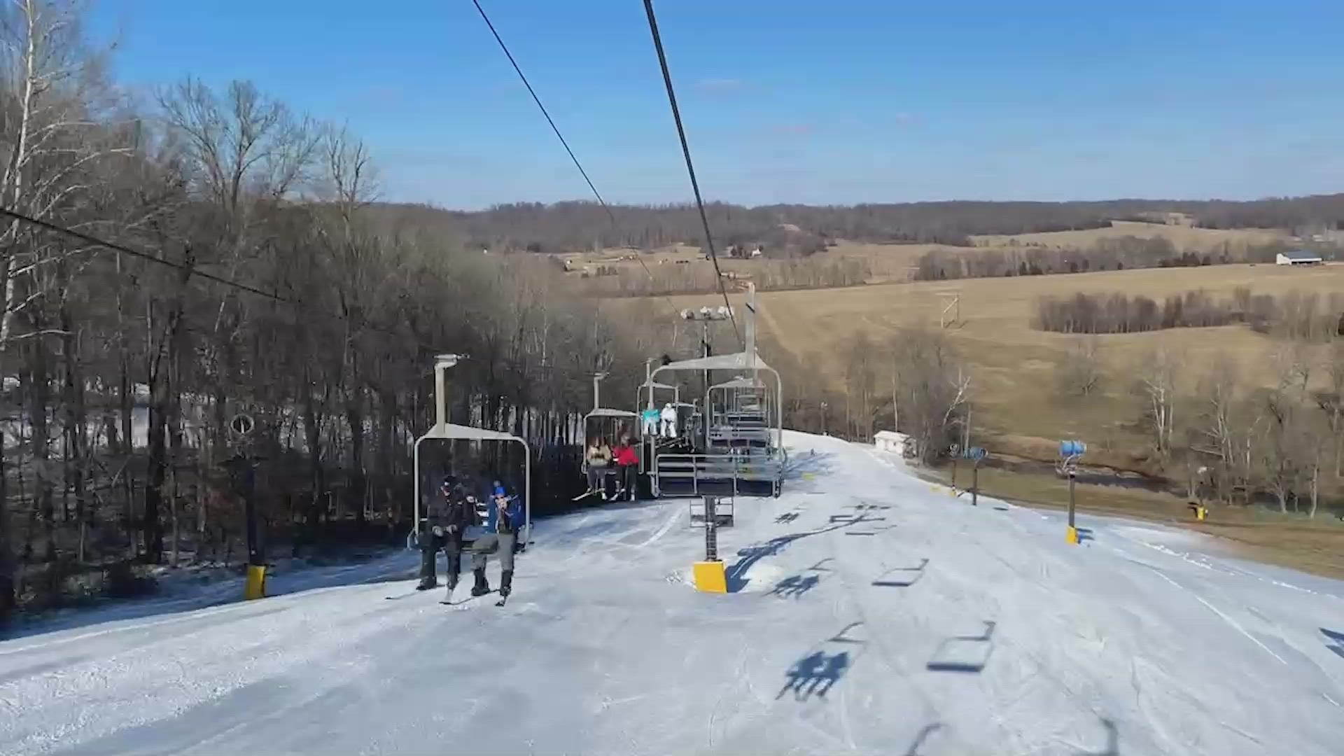 A 39-second time-lapse of going down and up the ski lift at Paoli Peaks.