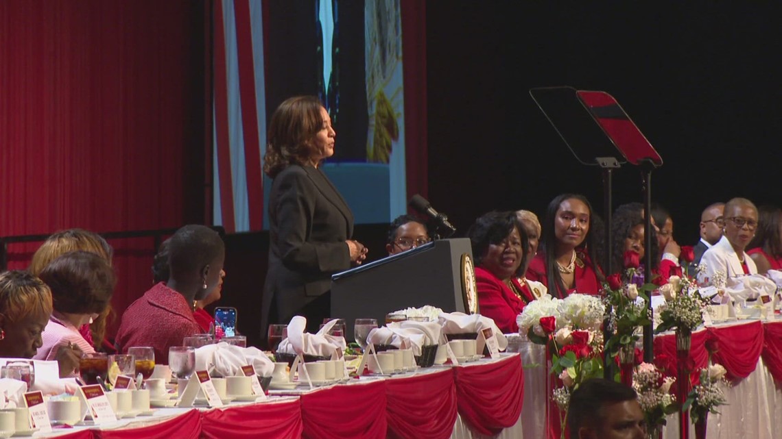 Vice President Kamala Harris speaks at Delta Sigma Theta convention