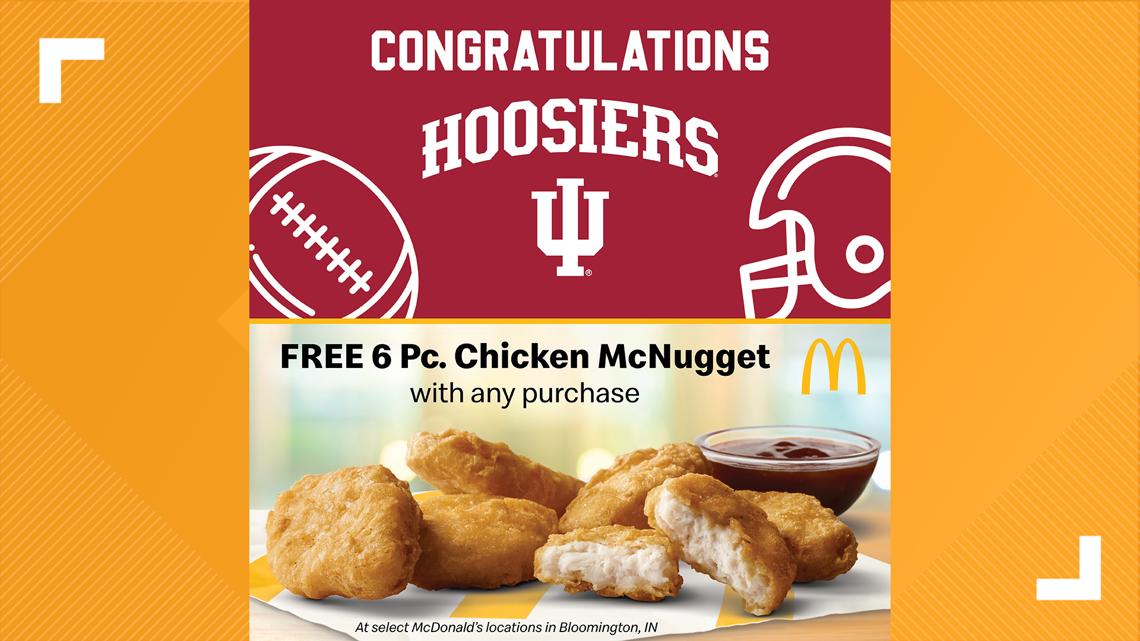 Hoosier fans can score free McNuggets at McDonald's Bloomington locations
