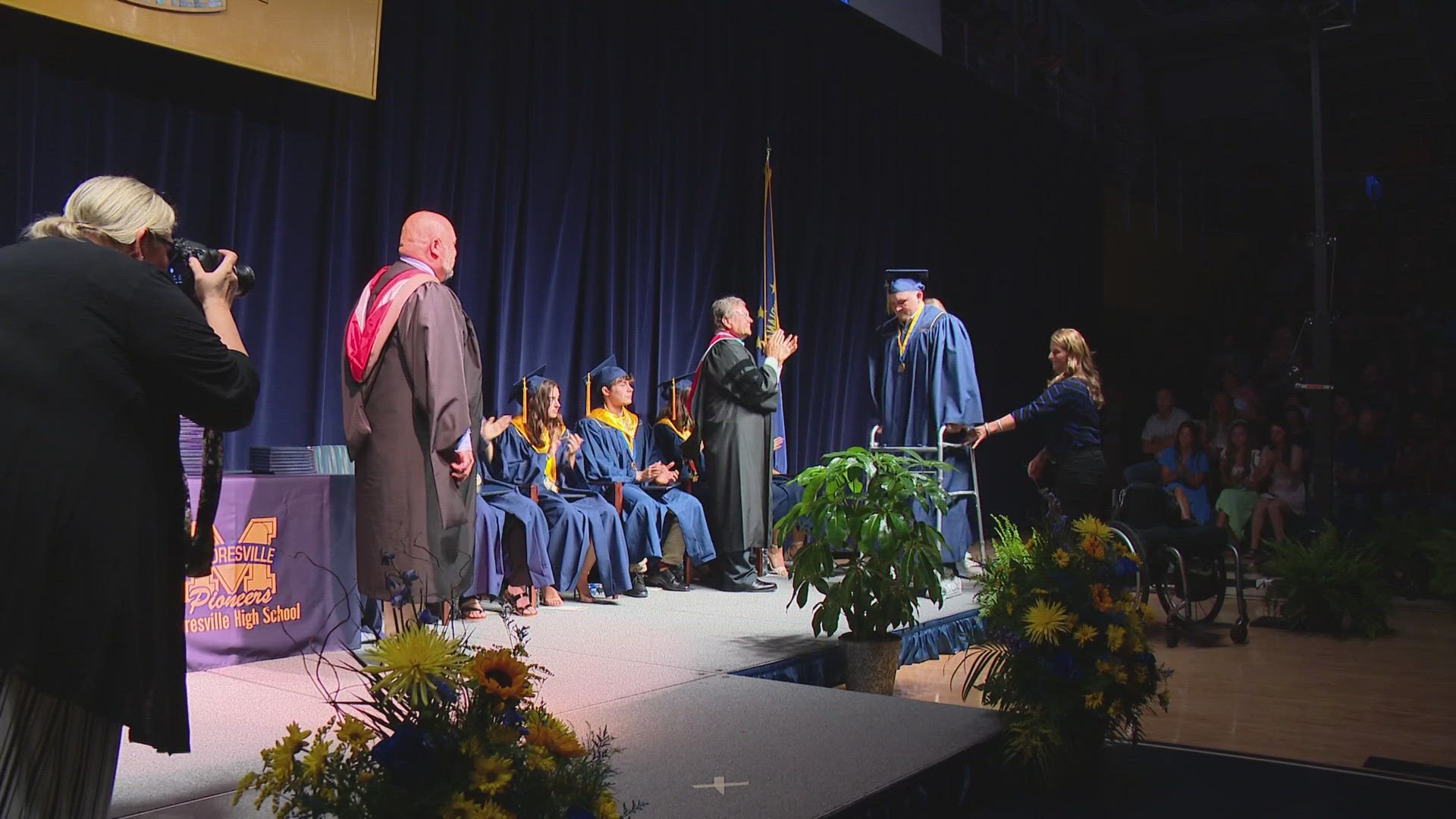 Lucas Grounds proudly walked across the Mooresville High School graduation stage recently.
