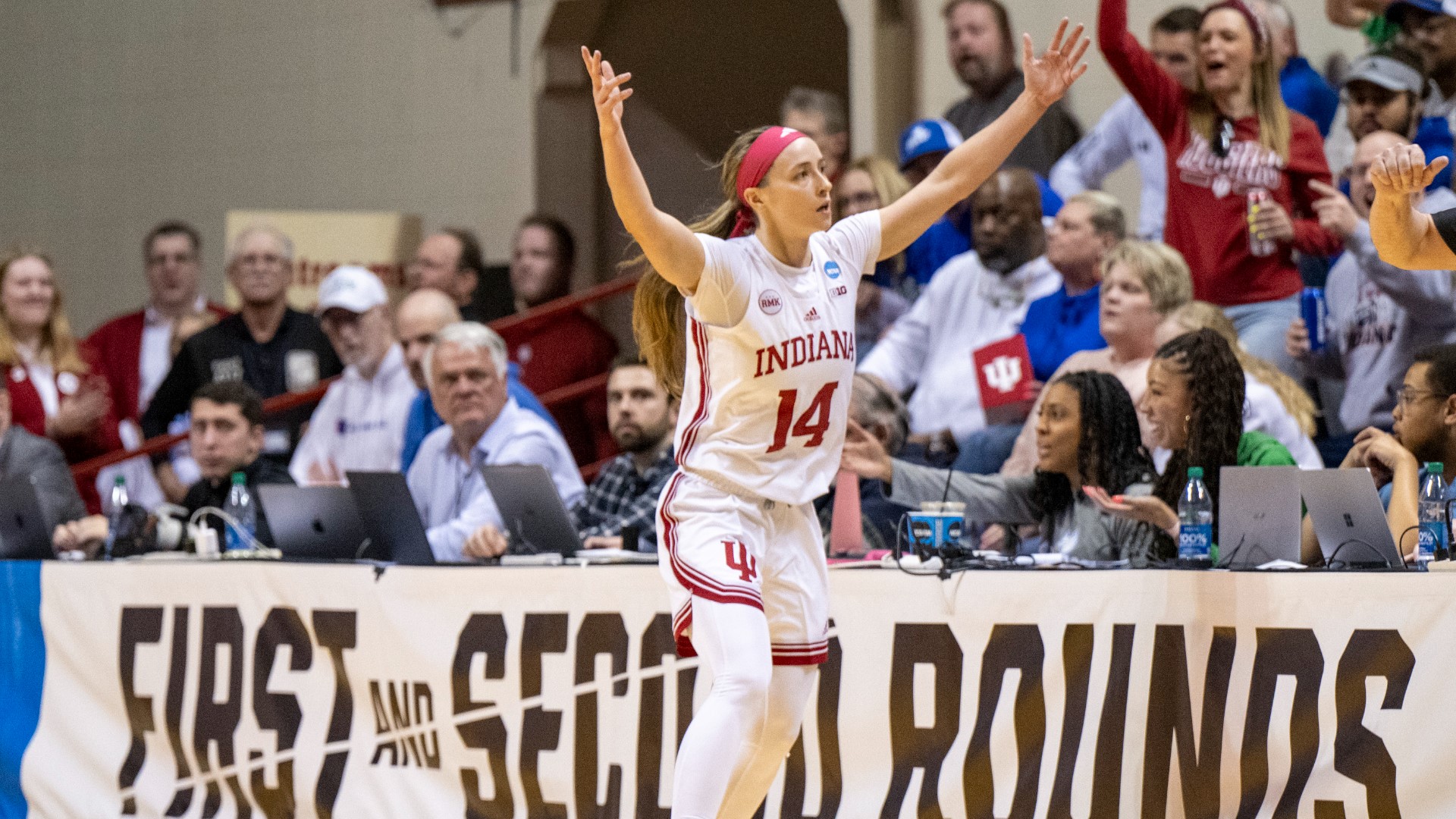 13Sports director Dave Calabro reports from Assembly Hall following IU women's basketball's 89-56 win over Fairfield in the first round of the NCAA women's tourney.