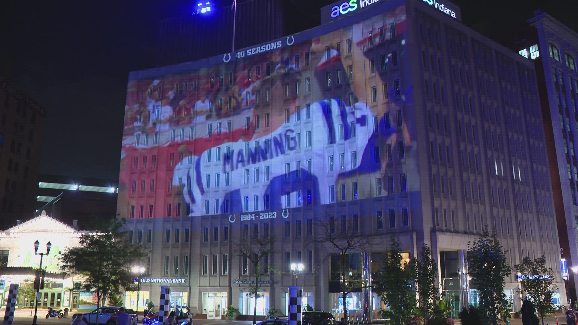 The new light show just opened on Monument Circle.