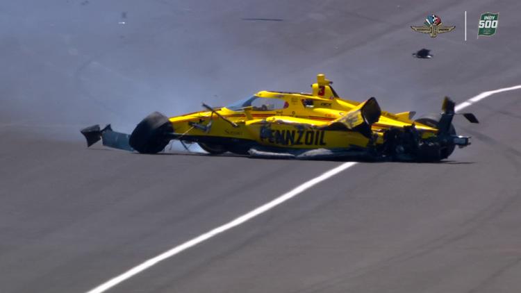 Scott McLaughlin crashes during Sunday’s Indianapolis 500 practice