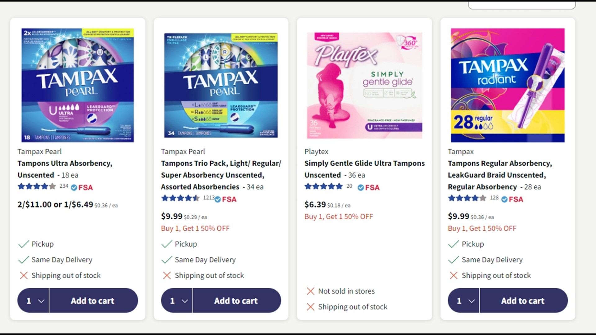 Where to find tampons online amid ongoing shortages